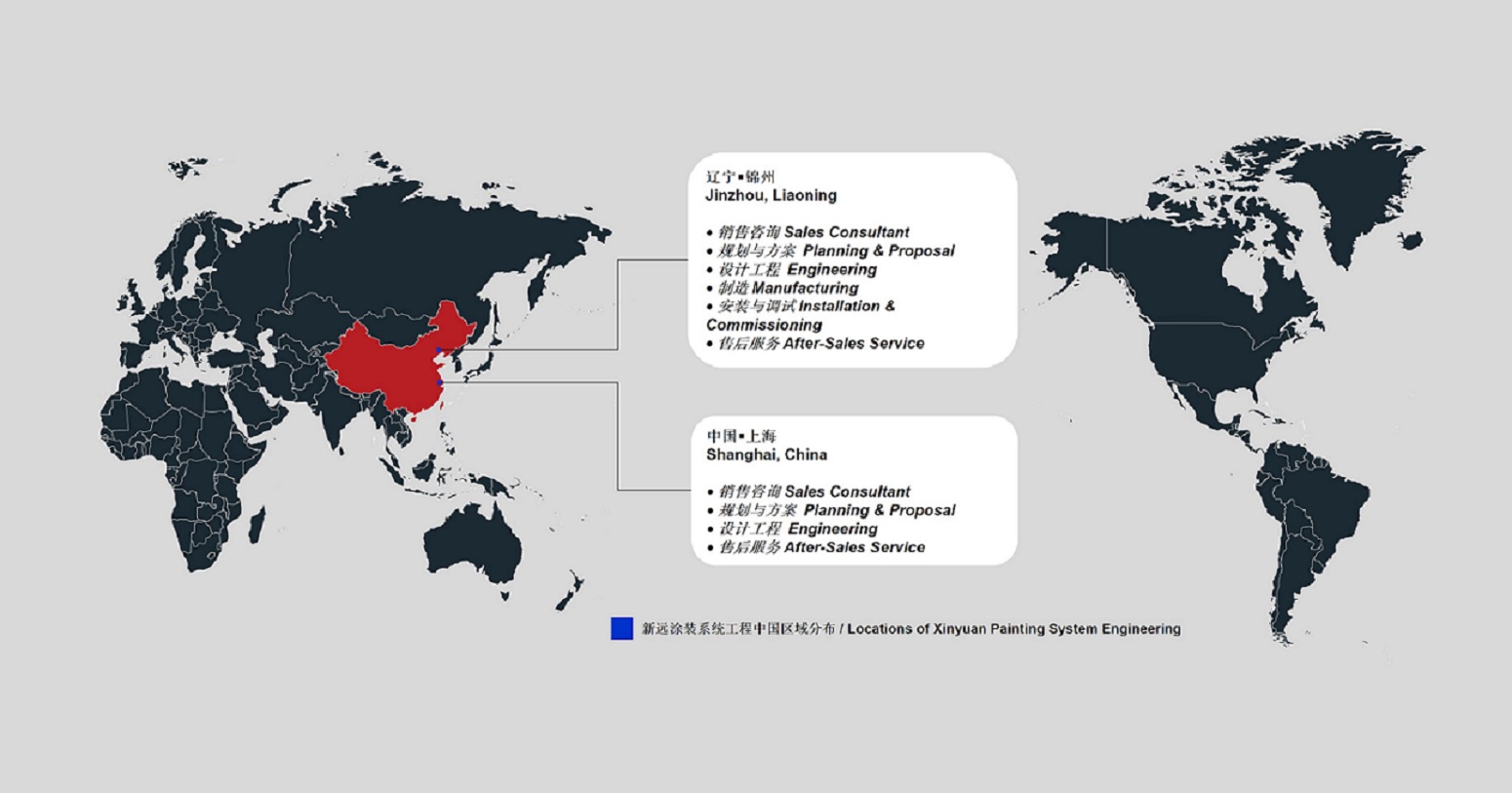 新远涂装办事处,中国区分布,分公司