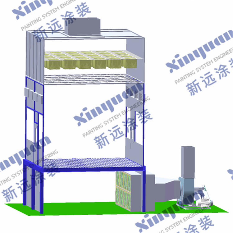 干式喷漆房,纸盒过滤喷漆室设备,干式喷房,干式喷漆室设备,环保喷房,喷漆室达标排放